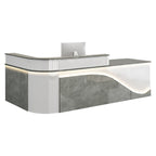 L-Shaped Curved Reception Desk Lacquer Counter 120–480cm