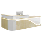 L-Shaped Curved Reception Desk Lacquer Counter 120–480cm