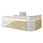 L-Shaped Curved Reception Desk Lacquer Counter 120–480cm