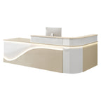 L-Shaped Curved Reception Desk Lacquer Counter 120–480cm