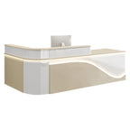 L-Shaped Curved Reception Desk Lacquer Counter 120–480cm