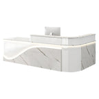 L-Shaped Curved Reception Desk Lacquer Counter 120–480cm