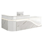 L-Shaped Curved Reception Desk Lacquer Counter 120–480cm
