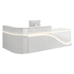 L-Shaped Curved Reception Desk Lacquer Counter 120–480cm