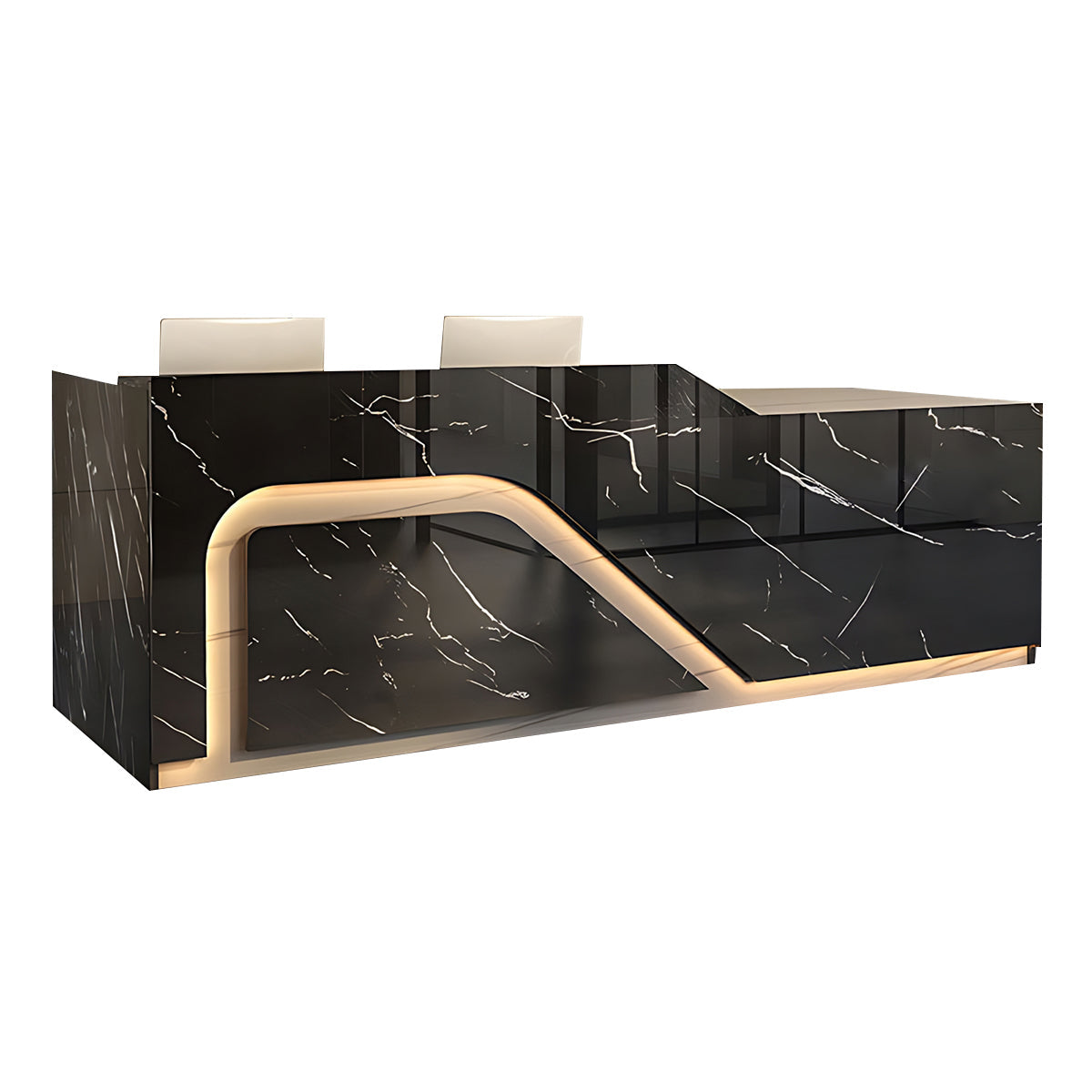 Modern Retail Counter Reception Desk Lacquer Finish 120–500cm