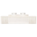 Modern Reception Desk Slatted Panel Counter LED 120–600cm White Light Gray