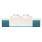 Modern Reception Desk Slatted Panel Counter LED 120–600cm White Light Gray