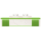 Modern Reception Desk Slatted Panel Counter LED 120–600cm White Light Gray
