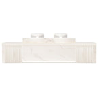 Modern Reception Desk Slatted Panel Counter LED 120–600cm White Light Gray