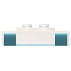 Modern Reception Desk Slatted Panel Counter LED 120–600cm White Light Gray