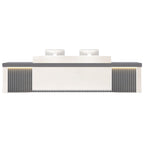 Modern Reception Desk Slatted Panel Counter LED 120–600cm White Light Gray