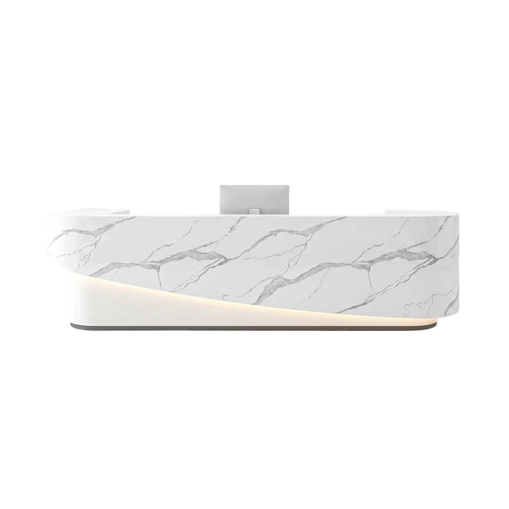 Modern Reception Desk with LED Lighting for Salon, Hotel, Retail