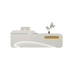 Modern Reception Desk Counter White Marble 120–400cm Wood Panel
