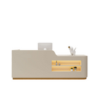 Modern Reception Desk Counter White Marble 100–350cm No Assembly