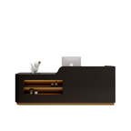 Modern Reception Desk Counter White Marble 100–350cm No Assembly