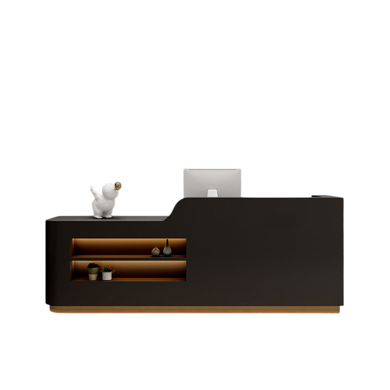 Modern Reception Desk Counter White Marble 100–350cm No Assembly