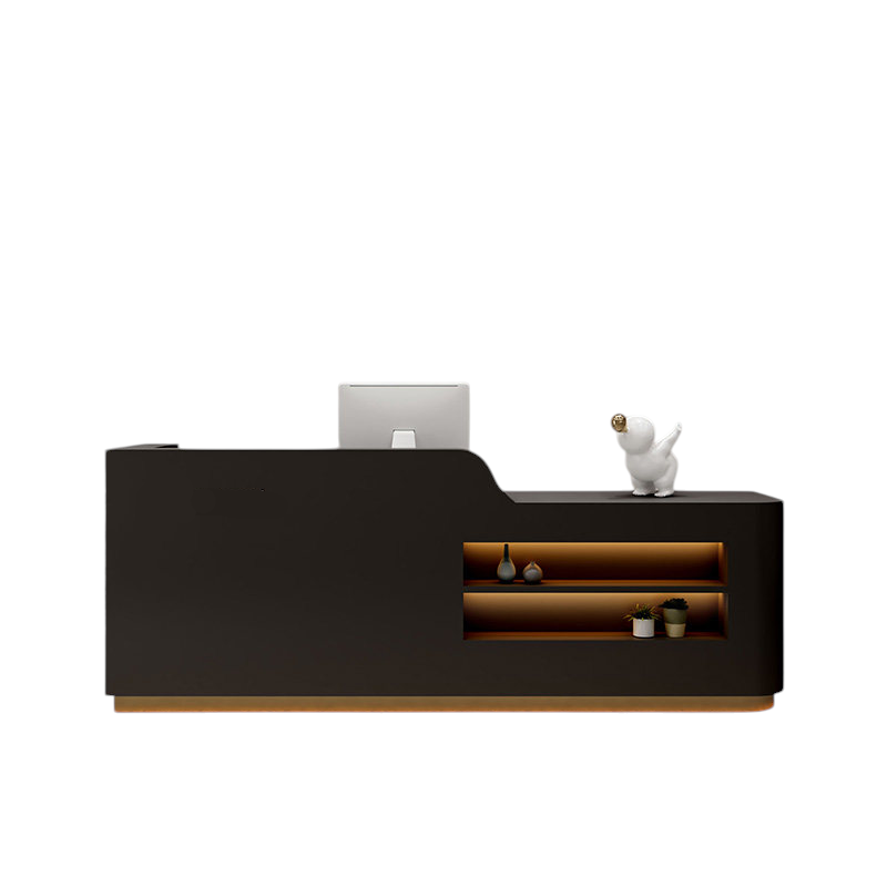 Modern Reception Desk Counter White Marble 100–350cm No Assembly