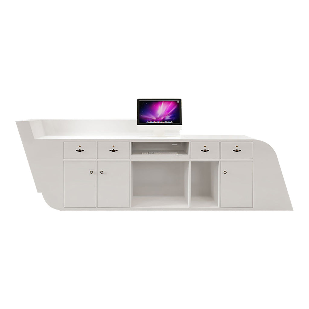 Modern Reception Desk Counter Lacquer 120–480cm Custom Logo