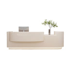 Black Curved Reception Desk Counter Lacquer 100–400cm Modern Modern