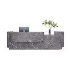 Black Curved Reception Desk Counter Lacquer 100–400cm Modern Modern