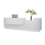 Black Curved Reception Desk Counter Lacquer 100–400cm Modern Modern