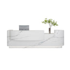 Black Curved Reception Desk Counter Lacquer 100–400cm Modern Modern