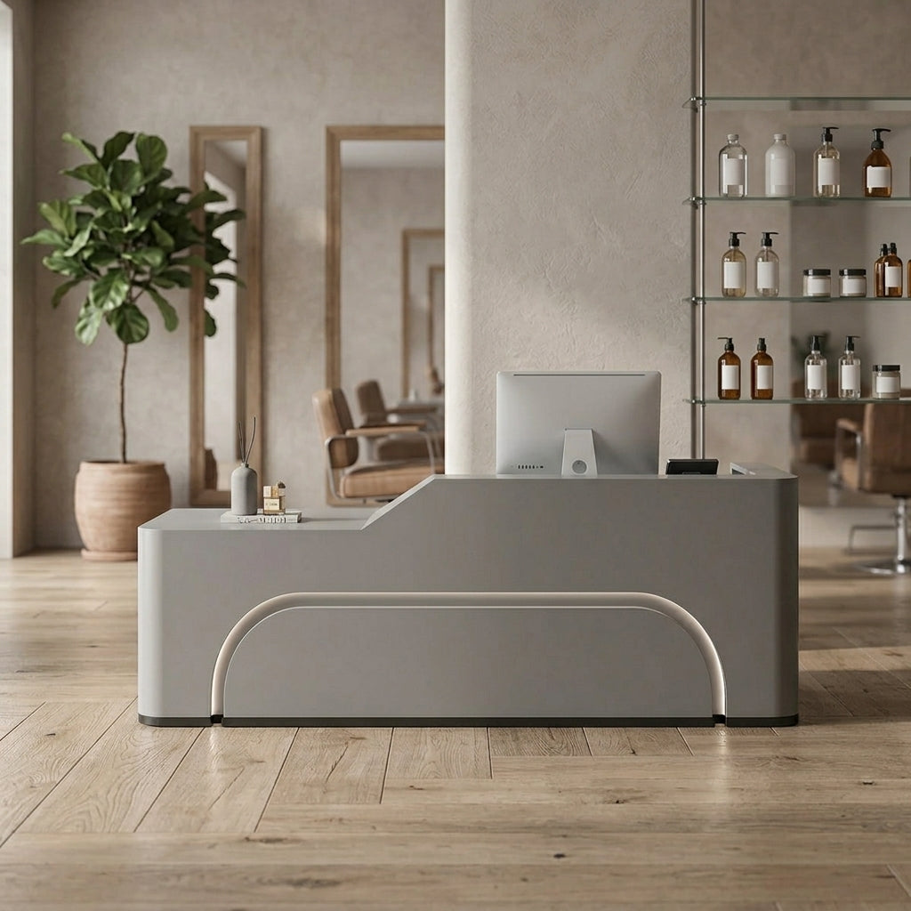 Luxury Curved Reception Desk Counter Modern 80–450cm Retail And Hotel Use
