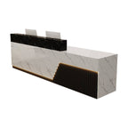 Lacquer Reception Desk Counter Wood Panel 140–500cm Multi Color