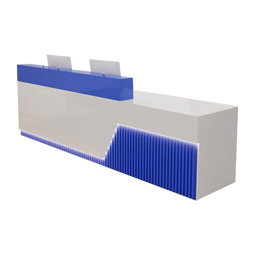 Lacquer Reception Desk Counter Wood Panel 140–500cm Multi Color