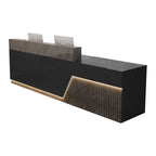 Lacquer Reception Desk Counter Wood Panel 140–500cm Multi Color