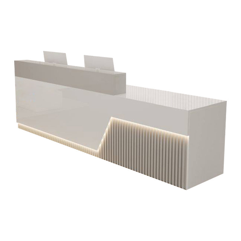Lacquer Reception Desk Counter Wood Panel 140–500cm Multi Color