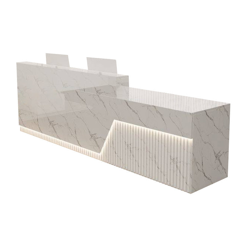 Lacquer Reception Desk Counter Wood Panel 140–500cm Multi Color