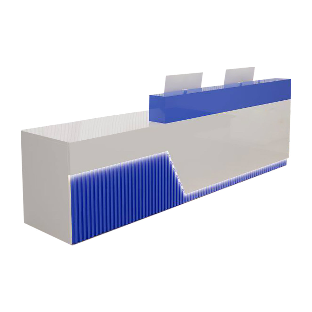 Lacquer Reception Desk Counter Wood Panel 140–500cm Multi Color