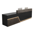 Lacquer Reception Desk Counter Wood Panel 140–500cm Multi Color