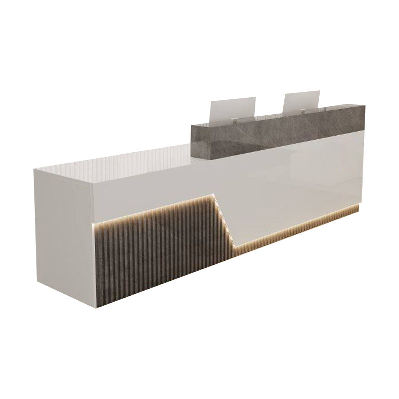 Lacquer Reception Desk Counter Wood Panel 140–500cm Multi Color