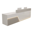 Lacquer Reception Desk Counter Wood Panel 140–500cm Multi Color