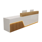 Lacquer Reception Desk Counter Wood Panel 140–500cm Multi Color
