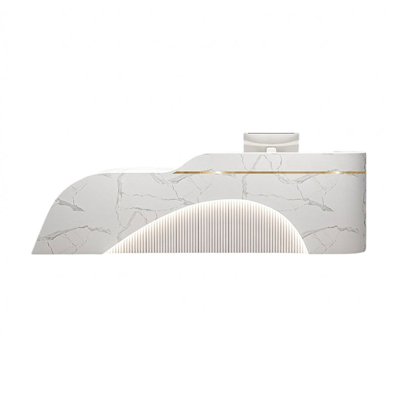 Lacquer Reception Desk with Spacious Storage for Salon, Retail & Office | ArvionFurn