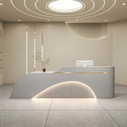 Lacquer Reception Desk with Spacious Storage for Salon, Retail & Office | ArvionFurn