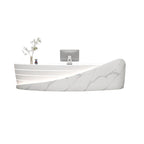 Modern Curved Reception Desk with Storage for Beauty Salon, Retail and Office Front Counter