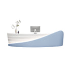 Modern Curved Reception Desk with Storage for Beauty Salon, Retail and Office Front Counter