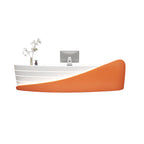 Modern Curved Reception Desk with Storage for Beauty Salon, Retail and Office Front Counter