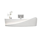 Modern Curved Reception Desk with Storage for Beauty Salon, Retail and Office Front Counter
