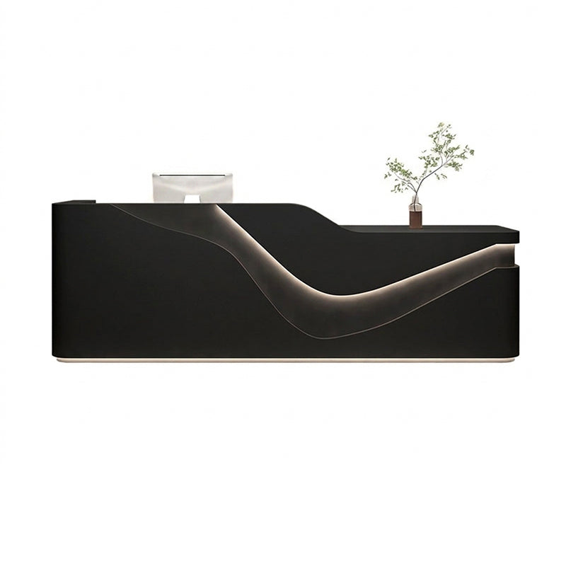 Modern Curved Lacquer Reception Desk for Beauty Salon, Retail & Clinic | ArvionFurn
