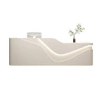 Modern Curved Lacquer Reception Desk for Beauty Salon, Retail & Clinic | ArvionFurn