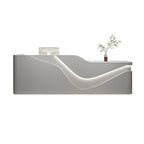 Modern Curved Lacquer Reception Desk for Beauty Salon, Retail & Clinic | ArvionFurn
