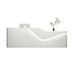 Modern Curved Lacquer Reception Desk for Beauty Salon, Retail & Clinic | ArvionFurn