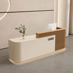 Modern Slatted Reception Counter for Retail, Salon, Office & Hospitality | ArvionFurn