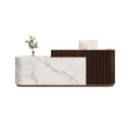 Modern Slatted Reception Counter for Retail, Salon, Office & Hospitality | ArvionFurn