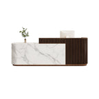 Modern Slatted Reception Counter for Retail, Salon, Office & Hospitality | ArvionFurn